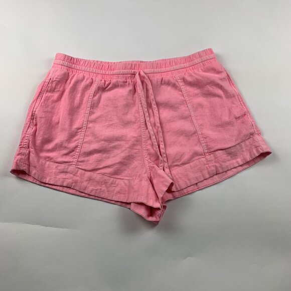 Universal Thread Pants - Universal Thread Neon Pink Linen Blend Pull On Shorts M